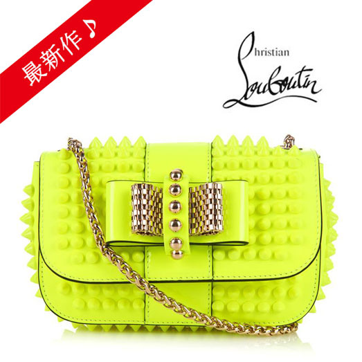 新作SALE  ルブタン バッグ コピー Christian Louboutin 2015新作 Sweet Charityミニ,NeonYellow 1155107P071